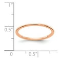 thumbnail image 4 of Solid 10K Rose Gold 1.2mm Classic Dome Stackable Band Thin Wedding Anniversary Ring Size 8.5, 4 of 5