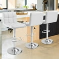 thumbnail image 6 of KaiMeng Bar Stools Modern Square Counter Height Barstool 22" to 33" PU Leather Swivel Adjustable Stool with Back Set of 2 for Kitchen Dining (White), 6 of 8