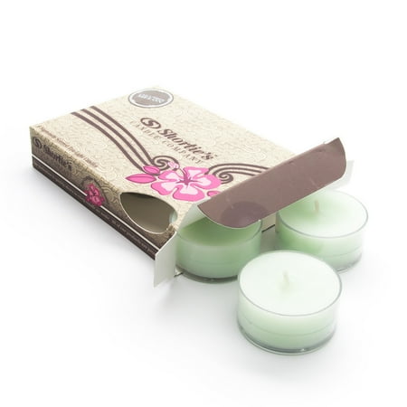 Diamond Oil Candle - Cucumber Melon Green Tea Light Candles 6 Pack - Highly Scented, Hand Poured, & Clean Burning - Clear Container for Beautiful Candlelight - Clean Tealights Collection