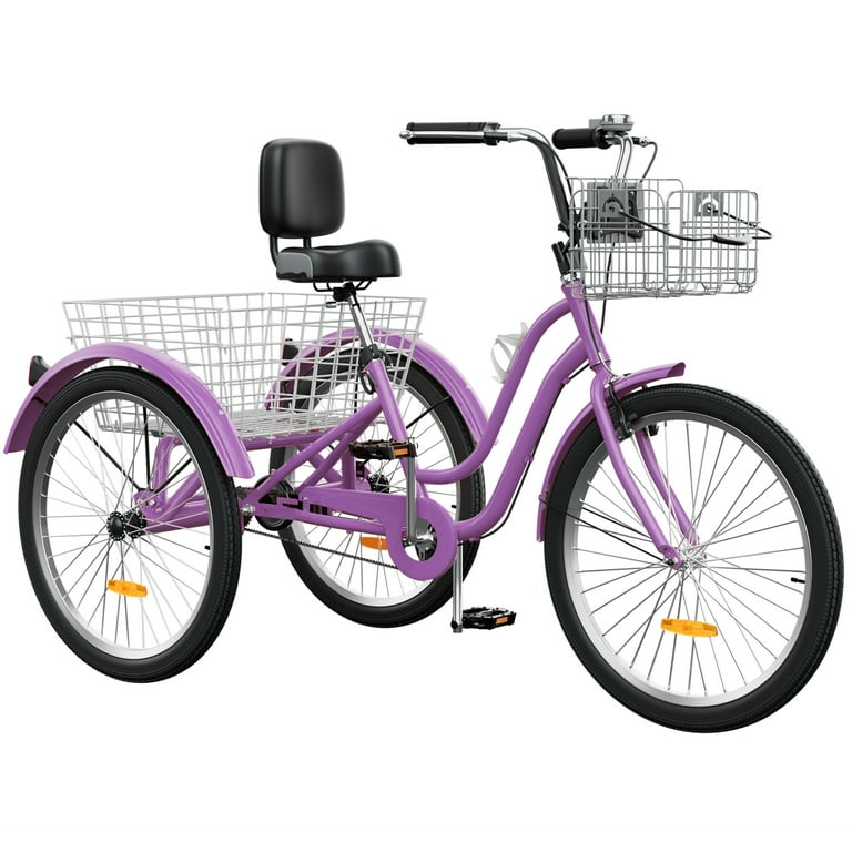 Uforic 26 Inch 3-Wheel Bike - Speed Adult Trike - Purple