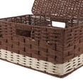 thumbnail image 3 of Raindrops Desktop Book Basket Woven Storage Protective Lid General Users Bookshelf Storage 1Pack, 3 of 8