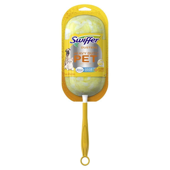 Swiffer 360 Dusters, Pet Heavy Duty Short Handle Starter Kit, 2 count