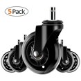 thumbnail image 1 of facefd 5PCS Clear  for Ultra Silent Swivel Casters Transparent PU Chair Casters for Hard Floors, 1 of 6