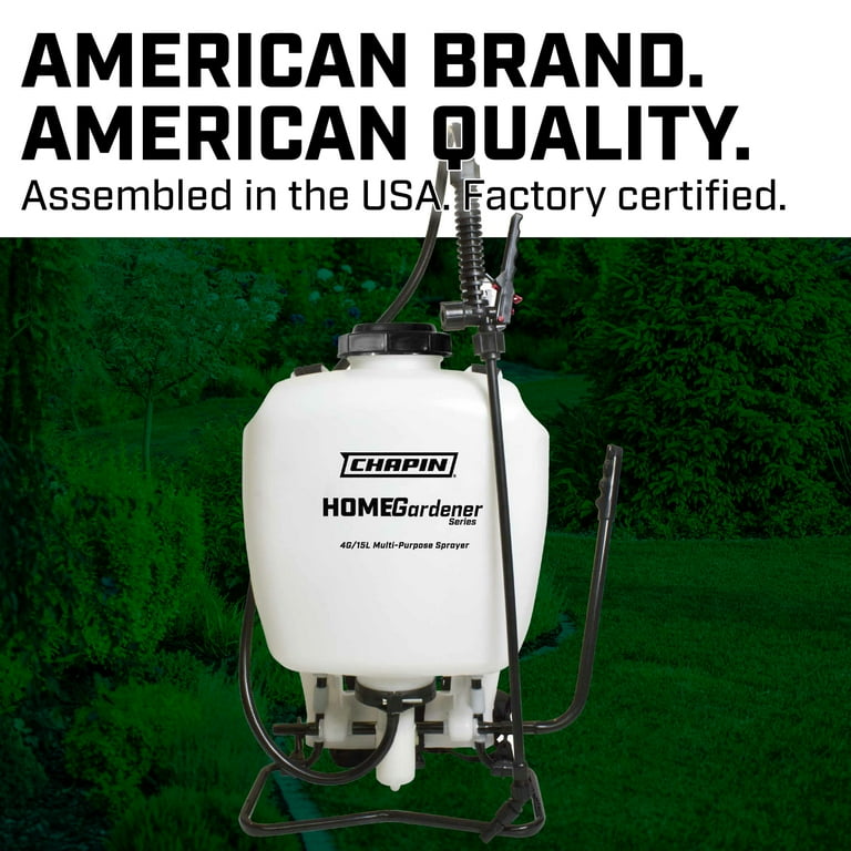 HomeGardener 4-Gallon Pump Backpack Sprayer for Lawn, Home and