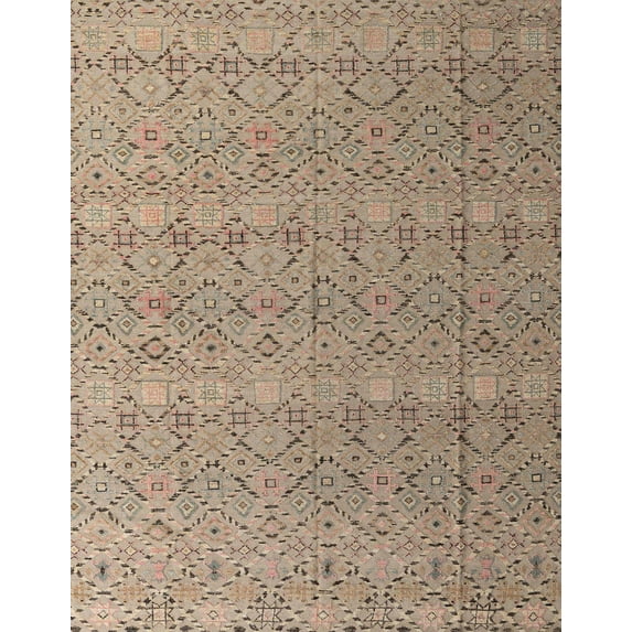 Ahgly Company Indoor Rectangle Abstract Brown Abstract Area Rugs, 8' x 12'