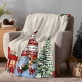 thumbnail image 2 of Christmas Tree Flannel Blanket for Bed,Travel and Camping, Gift Dwarf Flowers Snowflakes Linen Texture Super Soft Cozy Blanket for All Seasons 32"x48", 2 of 9