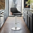 thumbnail image 3 of Arizona 26" Counter Height Bar Stool in Charcoal Faux Leather and Brushed Stainless Steel Finish, 3 of 10