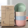 thumbnail image 3 of 6pcs Wheat Straw Children Defence Drop The Bowl Baby Tableware Suit Baby Rice Bowl for Gifts (Random Color), 3 of 8