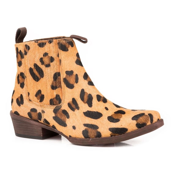Roper Womens Dustt Ii Leopard Square Toe Chelsea Ankle Boots