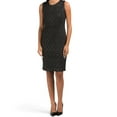 thumbnail image 2 of CARMEN MARC VALVO Women's Gold Tone Texture Print Mini Dress-Black / 12, 2 of 4