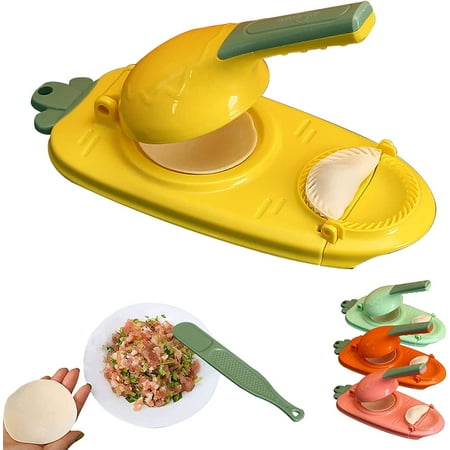 

2 in 1 Dumpling Maker 2023 New Dumpling Maker Machine Household Automatic Dumpling Maker Maker Press for Pressing Dumpling Skin Wrapper Mould Dough Press Maker (yellow)