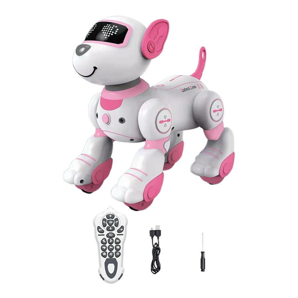 Lindo juguete de perro robot juguetes juego interactivo apaciguar mascota robótica niño y niña edad 5 Rosa