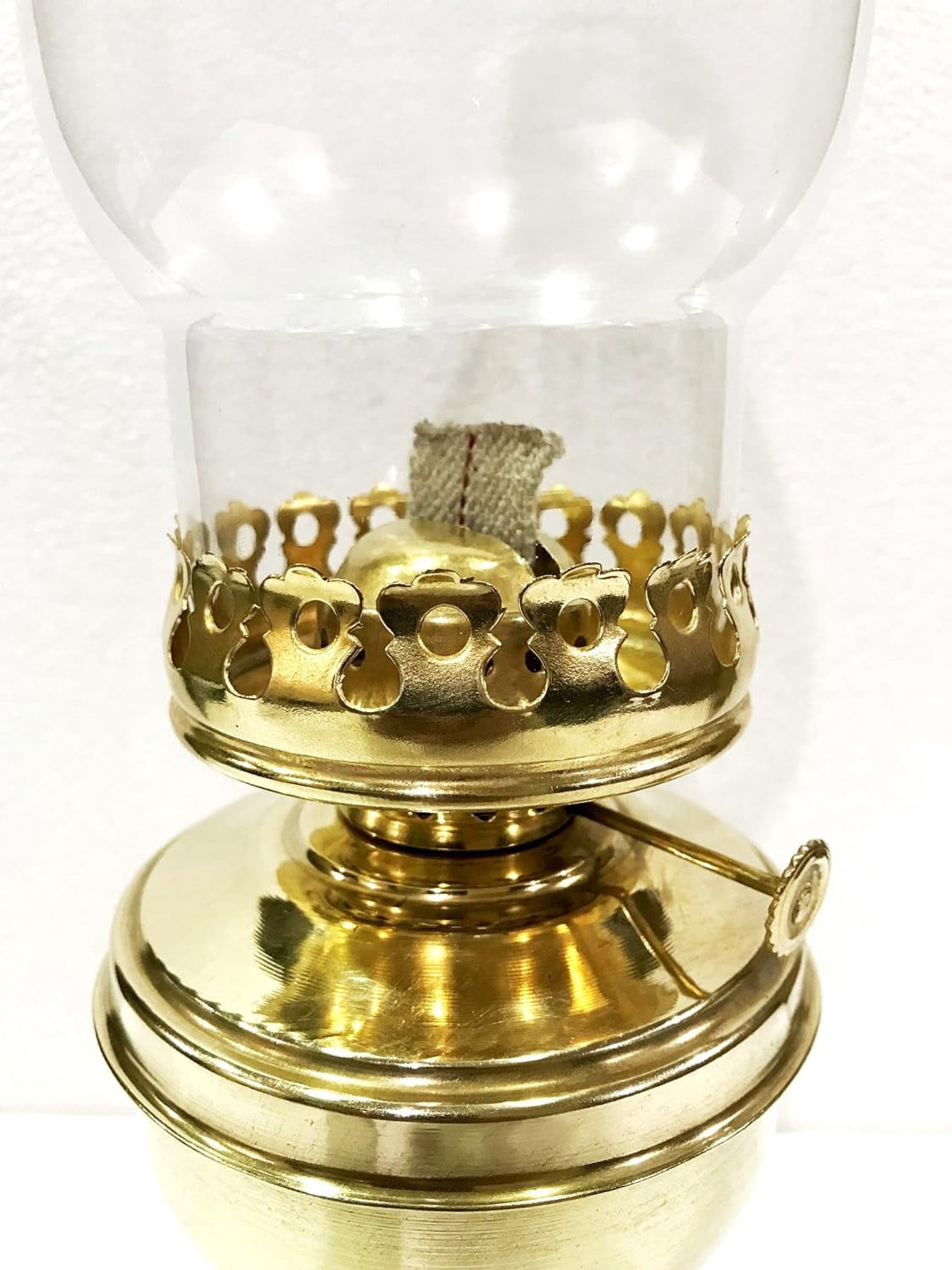 15" Hurricane Oil Lantern Shiny Gold Brass Vintage Style Lamp Home Decorative