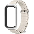 thumbnail image 2 of KOMI Strap for Amazfit Band 7 Silicone Replacement Strap Watch Wrist Band Smart Bracelet Accessories for Amazfit 7 Fit Band Warm Gray+Silver, 2 of 9
