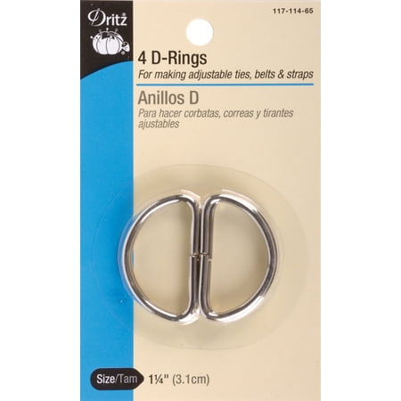 Dritz Metal "D" Rings 1-1/4" 4/Pkg-Nickel