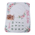 thumbnail image 3 of Manta de franela con estampado de animales de rosa para bebé, manta mensual para recién nacidos, fondo para fotografía, accesorios de rosa, 3 of 14