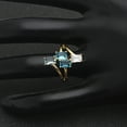 thumbnail image 4 of Tiana Statement Ring Blue Cz Gold Plated Sterling Silver Womens Ginger Lyne Collection, 4 of 5