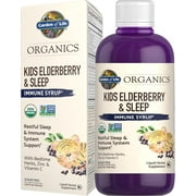 Garden of Life Organics Elderberry Immune Support for Kids with Zinc, Vitamin C - Kids Elderberry & Sleep Immune Syrup Liquid, Bedtime Herbs for Children, No Alcohol, No Added Sugar, 3.92 fl oz