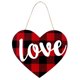 thumbnail image 1 of Decoración De La Puerta En Forma De Corazón Que No Se Desvanece Placa De Pared A Cuadros Roja Y Negra Decoraciones Del Día De San Valentín Decoración De La Puerta Delantera De Madera Para La Tienda De Muyoka Hogar, 1 of 6