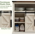 thumbnail image 4 of BOBOKY Bathroom Floor Cabinet, Farmhouse Cabinet with Sliding Barn Door & Storage Drawers, Small Storage Cabinet for Bathroom, Kitchen, Living Room,Antique White, 4 of 8