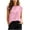 Pink, variant on Horkkom Short Sleeve Tops for Women Crew Neck Solid Color Basic Tees Casual Loose T Shirts with Pocket L