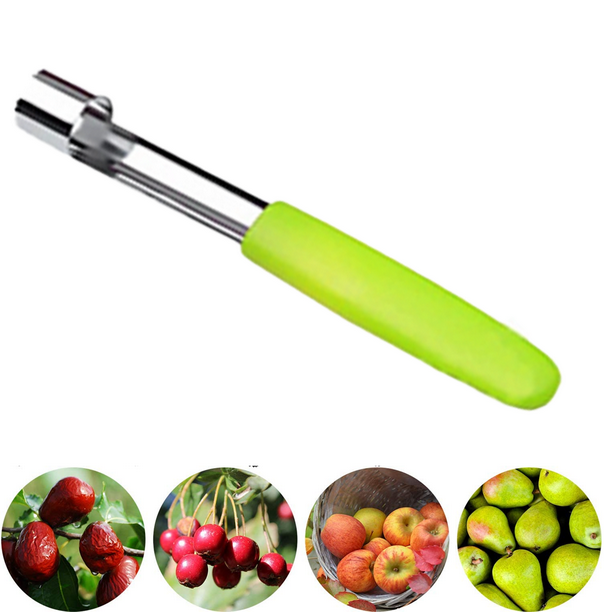 Descorazonador de manzanas y frutas de acero inoxidable - Verde claro MFZFUKR CPB-DE-LYY1462-6