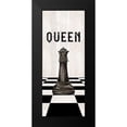 thumbnail image 2 of Reed, Tara 12x24 Black Modern Framed Museum Art Print Titled - Rather be Playing Chess Pieces black panel VI-Queen, 2 of 5