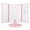 Pink, variant on Green Tri-fold Lighted Vanity Makeup Mirror with 3x/2x Magnification, 21 LEDs, Touch Screen