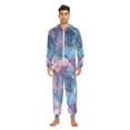 thumbnail image 3 of FORMRS Onesies Pajama for Adults Unisex Hoodie Winter Jumpsuit One Piece Sleepwear, Sizes S-2XL, Pink Marble Pattern, 3 of 7