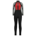 thumbnail image 5 of TiaoBug Kids Girls Rhinestone Color Block Gymnastic Dance Leotard Skating Jumpsuit with Leggings Set Red 8, 5 of 6