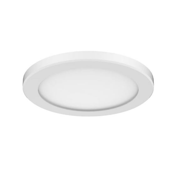 Project Source 1-Light 7.5-in Matte White Integrated LED Flush Mount Light