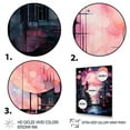 thumbnail image 3 of Designart "Luminous Night in Abstract Northern Pink III" Landscapes Framed Wall Art - Traditional Pink Northern Lights Hallway Framed Wall Art Decor, 3 of 6