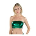 thumbnail image 5 of Fashion Shinning Metallic Strapless Crop Tube Top for Women Sleeveless Backless Bandeau Bustier Vest Party Clubwear, 5 of 19