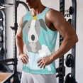 thumbnail image 5 of Uemuo Dog In Bathtub Pattern Men's Muscle Shirts Sleeveless Dry Fit Gym Workout Tank Top Lightweight Sports Tank Top Beach Tank Top, Loose-fit Sleeveless Shirt-Small, 5 of 7