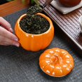 thumbnail image 3 of Pumpkin Cookie Jar: Sealed Ceramic Container, Autumn Candy Storage, Christmas Decoration Accessory, Thanksgiving Kitchen, Glaze Accelerated Air Canister,S, 3 of 9