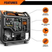 GENMAX 3500 Peak Watts-Gas Powered Open Frame RV Ready Inverter Generator，Quiet Technology, EPA Compliant GM3500Xi