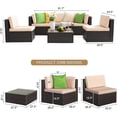 thumbnail image 4 of Vineego 6 Count Metal Weatherproof and Anti-UV Outdoor Conversation Sets with Cushions, Beige/Green, 4 of 4