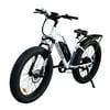 Aostirmotor 750W Electric Bike Fat Tire E-Ride for Adults Men, 26x4" MTB, 7 Speed 13AH 48V Li-Battery Removable, White