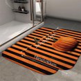 thumbnail image 2 of 1pc Pumpkin on Black and Orange Absorbent Non-Slip Bathroom Thickened Flannel Rug Decor,Soft,Quick Drying,Suitable For Indoor/outdoor Use,Bathrooms,Bedrooms,Kitchens,Terrace,Laundry Rooms,16"x24", 2 of 9