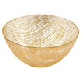 thumbnail image 1 of 8" Hand Crafted Glass Gold Accent Salad or Serving Bowl, 1 of 1