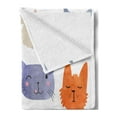 thumbnail image 2 of Cat Soft Flannel Fleece Throw Blanket, Watercolor Effect Cat Heads in Colorful Humor Fun Purring Meow Animal Kids, Cozy Plush for Indoor and Outdoor Use, 50" x 60", Multicolor, by Ambesonne, 2 of 5
