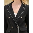 thumbnail image 4 of DARING DIVA Women's Double Breasted Blazer Business Suit Jacket S Black, 4 of 6