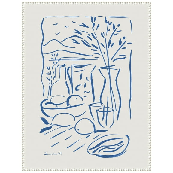 Amanti Art Mediterranean View Framed Canvas Wall Art Print