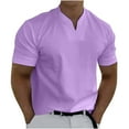 thumbnail image 2 of Viikei Mens Shirts Clearance Mens Plus Shirts Mens Short Sleeve Shirts Short Sleeve for Men Casual Solid with Pockets Sports V-neck Fitness Training Clothes, 2 of 8