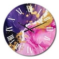 thumbnail image 2 of Designart "Strokes in Purple and Pink IV" Fractals Oversized Wall Clock, 2 of 5