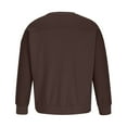 thumbnail image 4 of BLVB Sweatshirts for Men Round Neck Long Sleeve Pullover Blouse Casual Solid Color Loose Fall Spring Tops Brown, 4 of 7