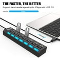 thumbnail image 3 of 7-Ports USB 2.0 Hub High Speed ON/Off Individual Switch with LEDs Power Switches USB Hub, 3 of 8