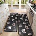 thumbnail image 4 of Kitchen Rugs Sets Of 2,Black Boho Bohemia Rainbow Hearts Pattern Anti Fatigue Kitchen Mat Rugs Non Slip Washable,Decorative Kitchen Floor Mats for Kitchen,Sink,Laundry,17"x47"+17"x47", 4 of 5