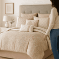 thumbnail image 5 of Ergode 8 Piece Comforter Set - Sophisticated Charm, Diamond Quilting, Blush & Taupe Damask Print, Ultra-Soft Microfiber, Matching Shams & Euro Shams, 5 of 8