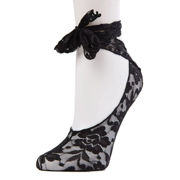 MeMoi Dancer's Ankle-Tie Lace Liner Socks - Mens - Male